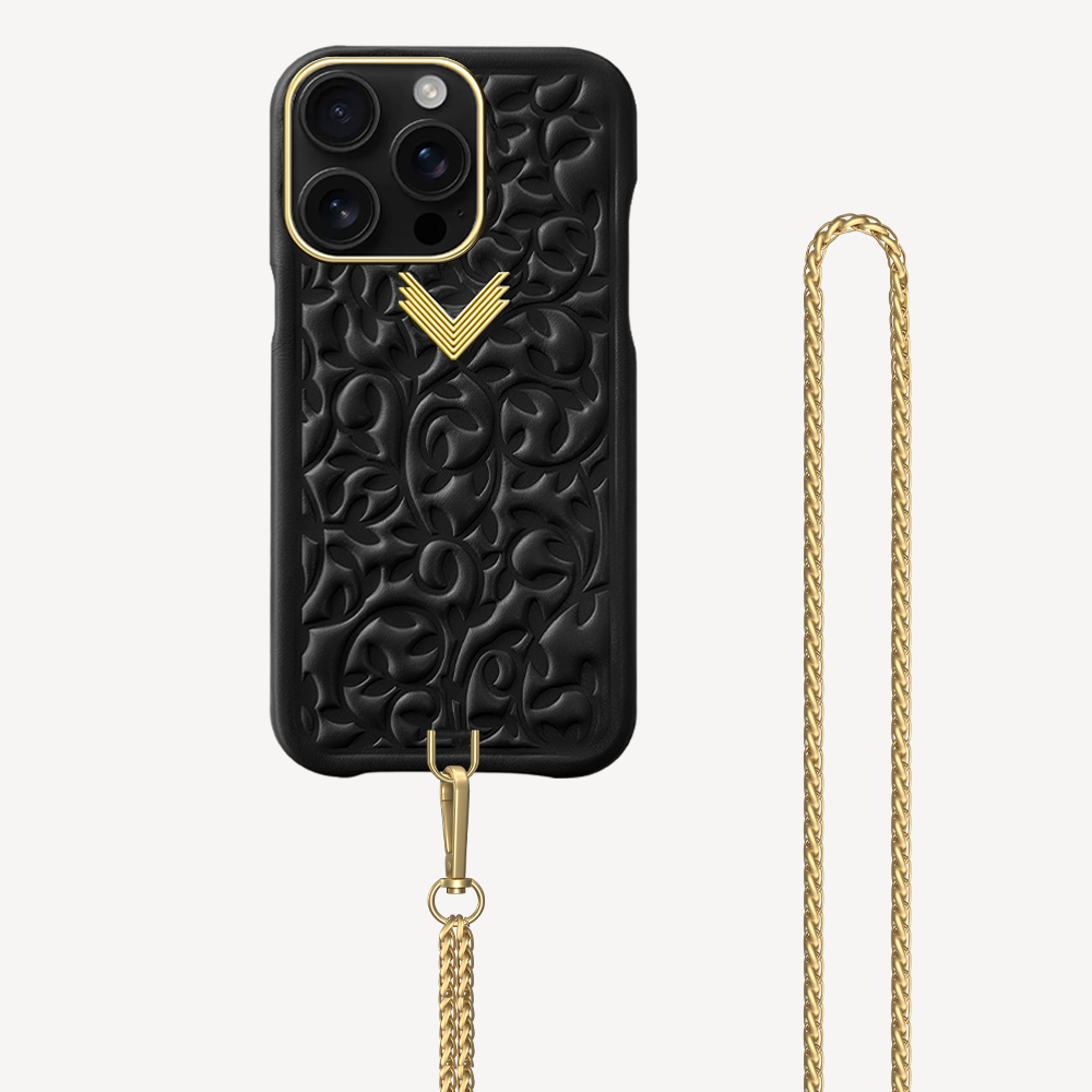 iPhone 16 Pro Phone Case, Calf Leather, Cultured Pearls, Purity Edition