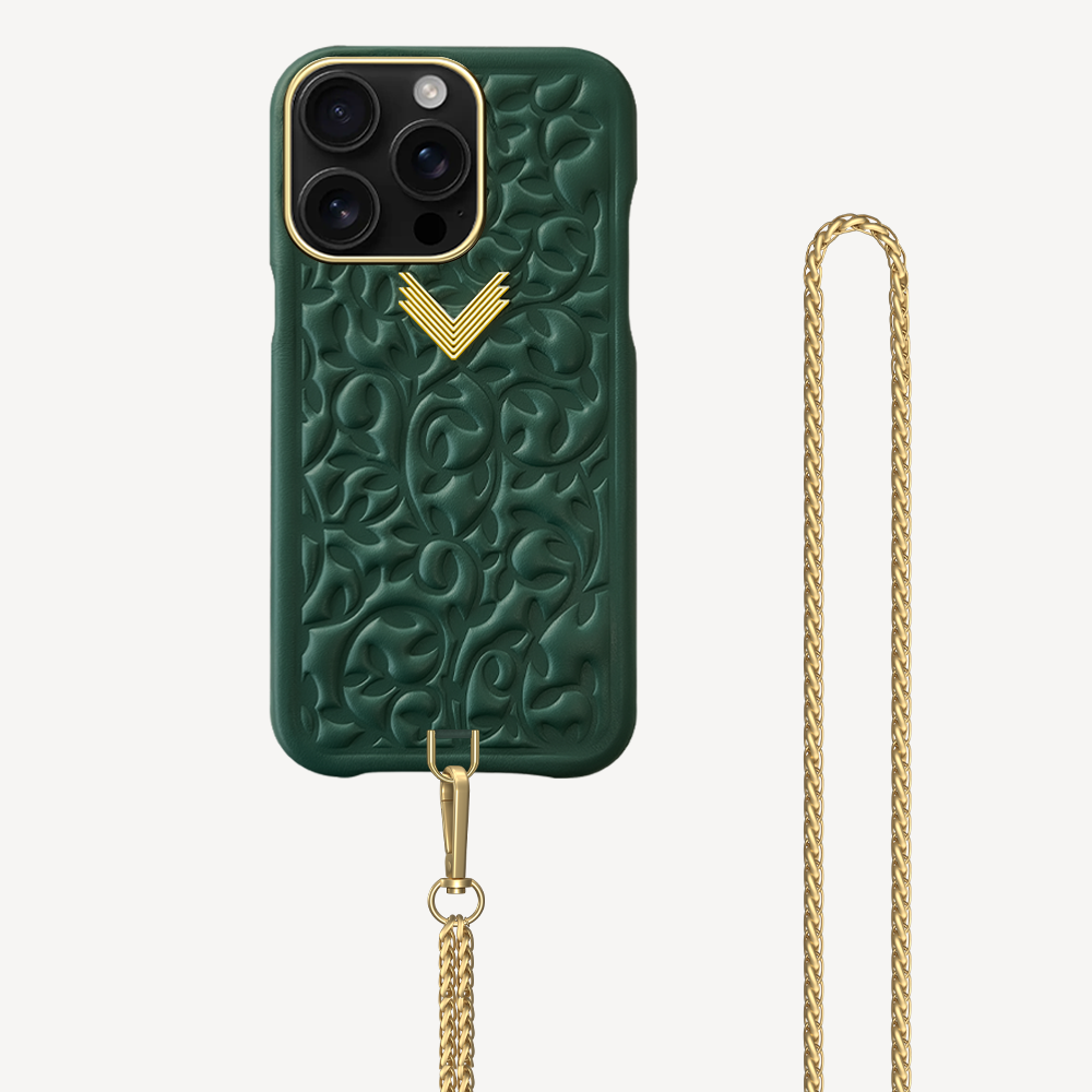 iPhone 16 Pro Phone Case, Calf Leather, Cultured Pearls, Purity Edition