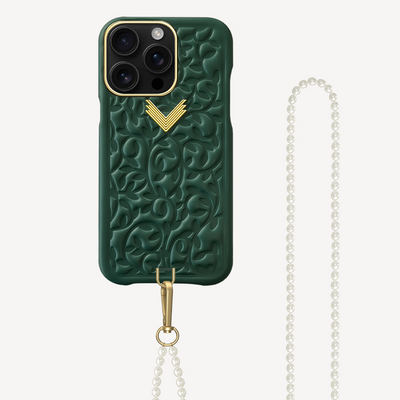 iPhone 16 Pro Phone Case, Calf Leather, Cultured Pearls, Purity Edition