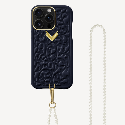 iPhone 16 Pro Phone Case, Calf Leather, Cultured Pearls, Purity Edition