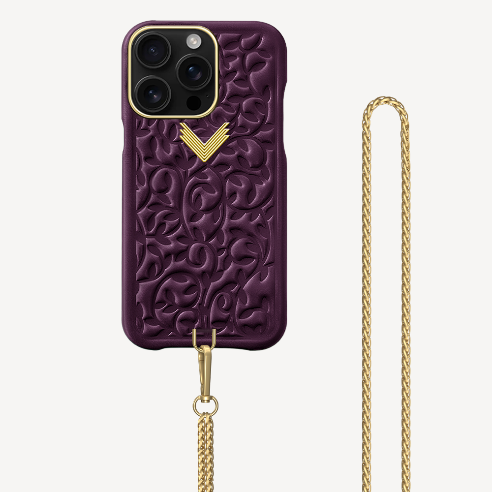 iPhone 16 Pro Phone Case, Calf Leather, Cultured Pearls, Purity Edition