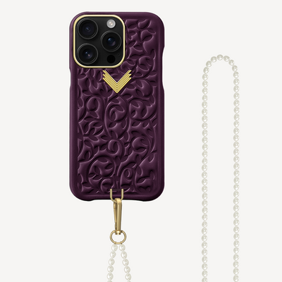 iPhone 16 Pro Phone Case, Calf Leather, Cultured Pearls, Purity Edition