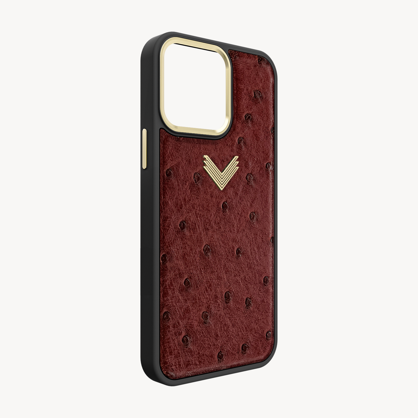 iPhone 13 Pro Max Phone Case, Ostrich Leather, Antique VLogo