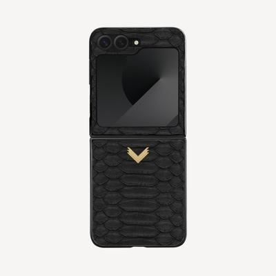 Samsung Z Flip 6 Phone Case, Python Leather