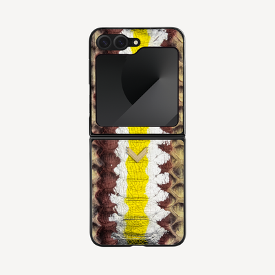 Samsung Z Flip 6 Phone Case, Python Leather