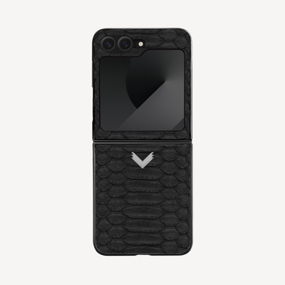 Samsung Z Flip 6 Phone Case, Python Leather