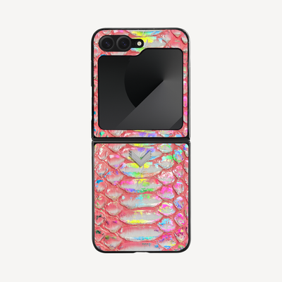 Samsung Z Flip 6 Phone Case, Python Leather