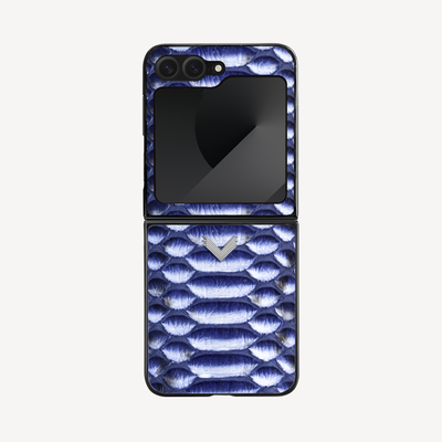 Samsung Z Flip 6 Phone Case, Python Leather