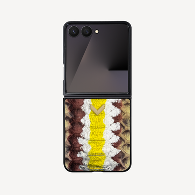 Samsung Z Flip 7 Phone Case, Python Leather