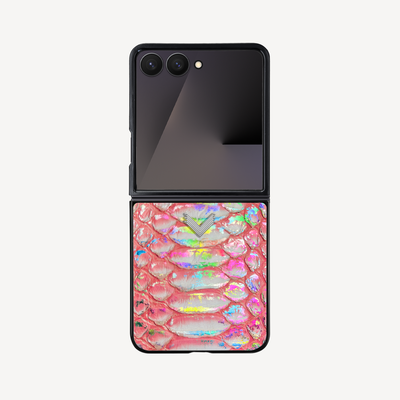 Samsung Z Flip 7 Phone Case, Python Leather