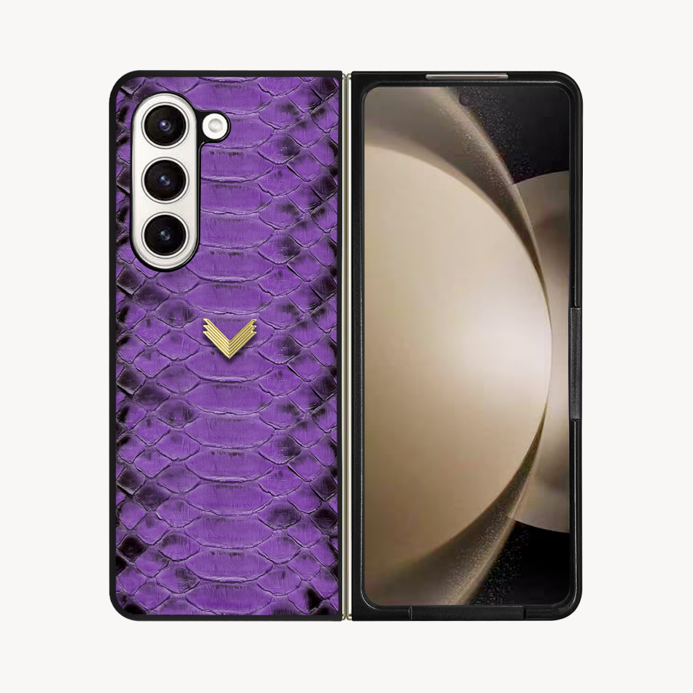 Samsung Z Fold 5 Phone Case, Python Leather
