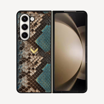 Samsung Z Fold 5 Phone Case, Python Leather