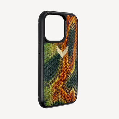 iPhone 15 Pro Phone Case, Python Leather