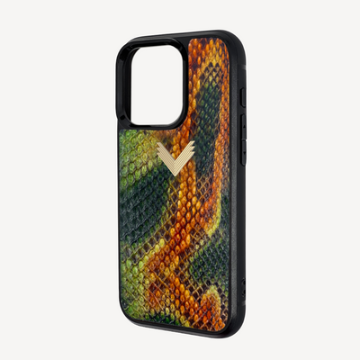 iPhone 15 Pro Phone Case, Python Leather