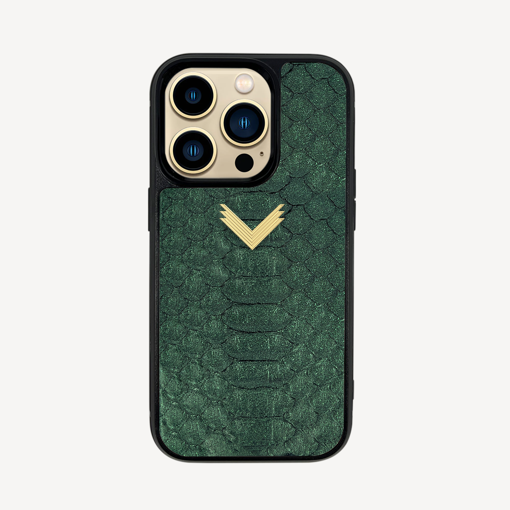 iPhone 14 Pro Max Phone Case, Python Leather