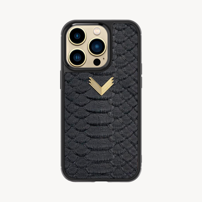 iPhone 14 Pro Phone Case, Python Leather