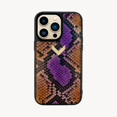 iPhone 13 Pro Max Phone Case, Python Leather