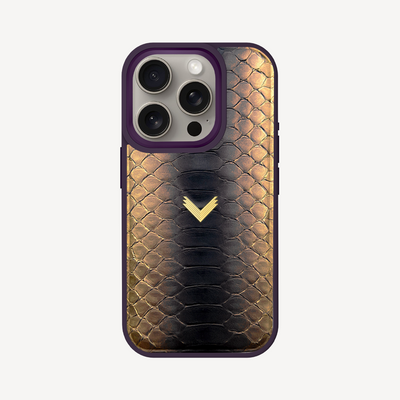 iPhone 15 Pro Phone Case, Python Leather