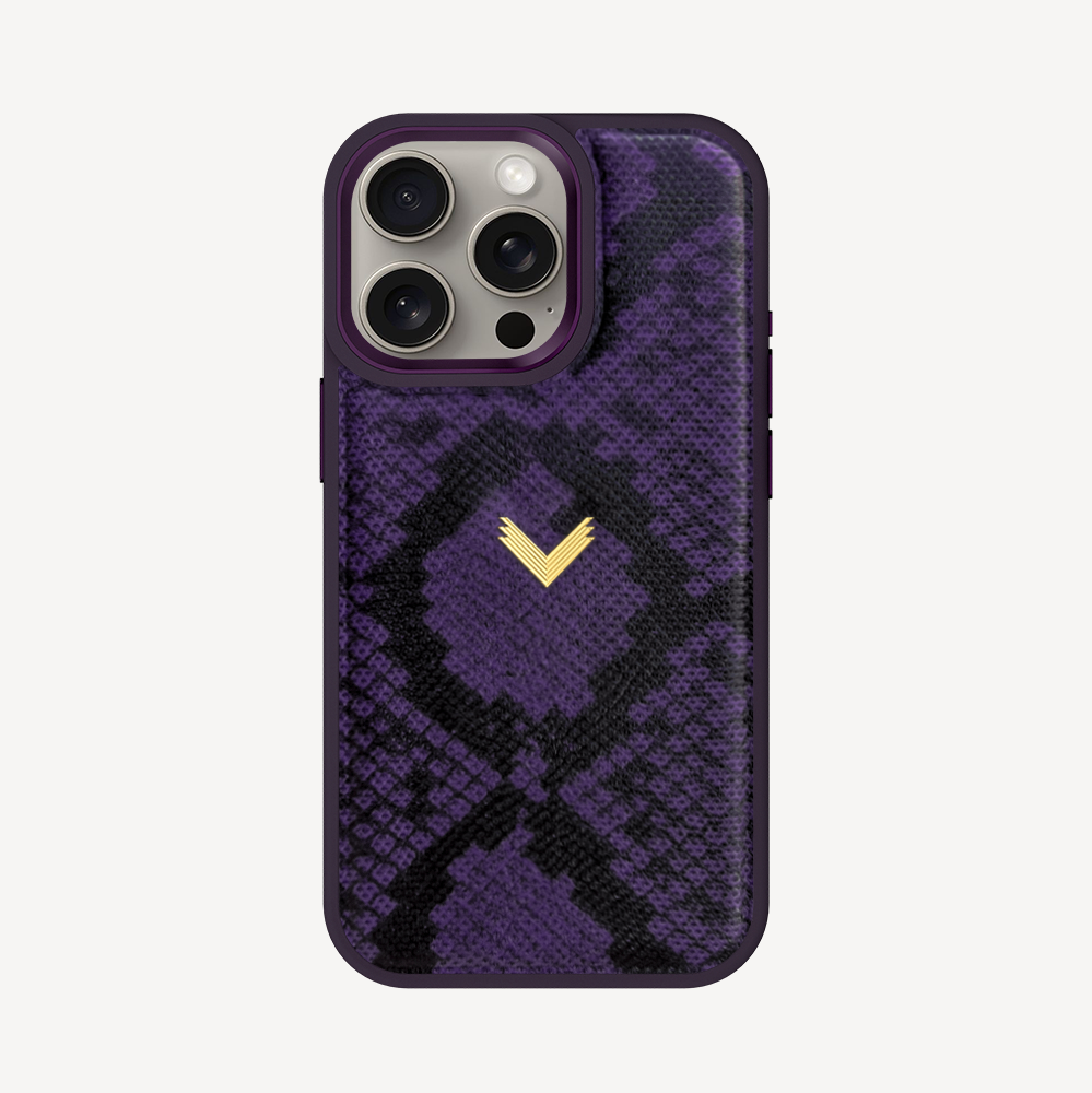 iPhone 15 Pro Max Phone Case, Python Leather