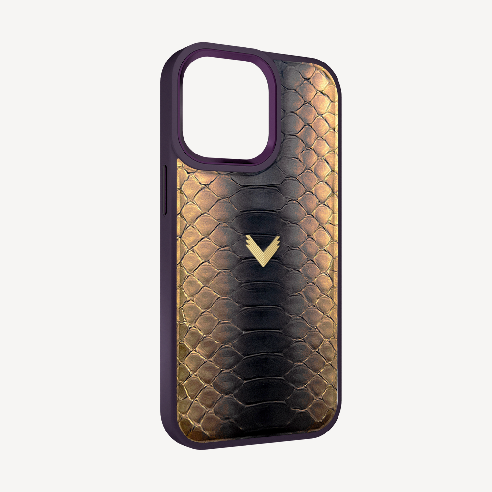 iPhone 15 Pro Phone Case, Python Leather