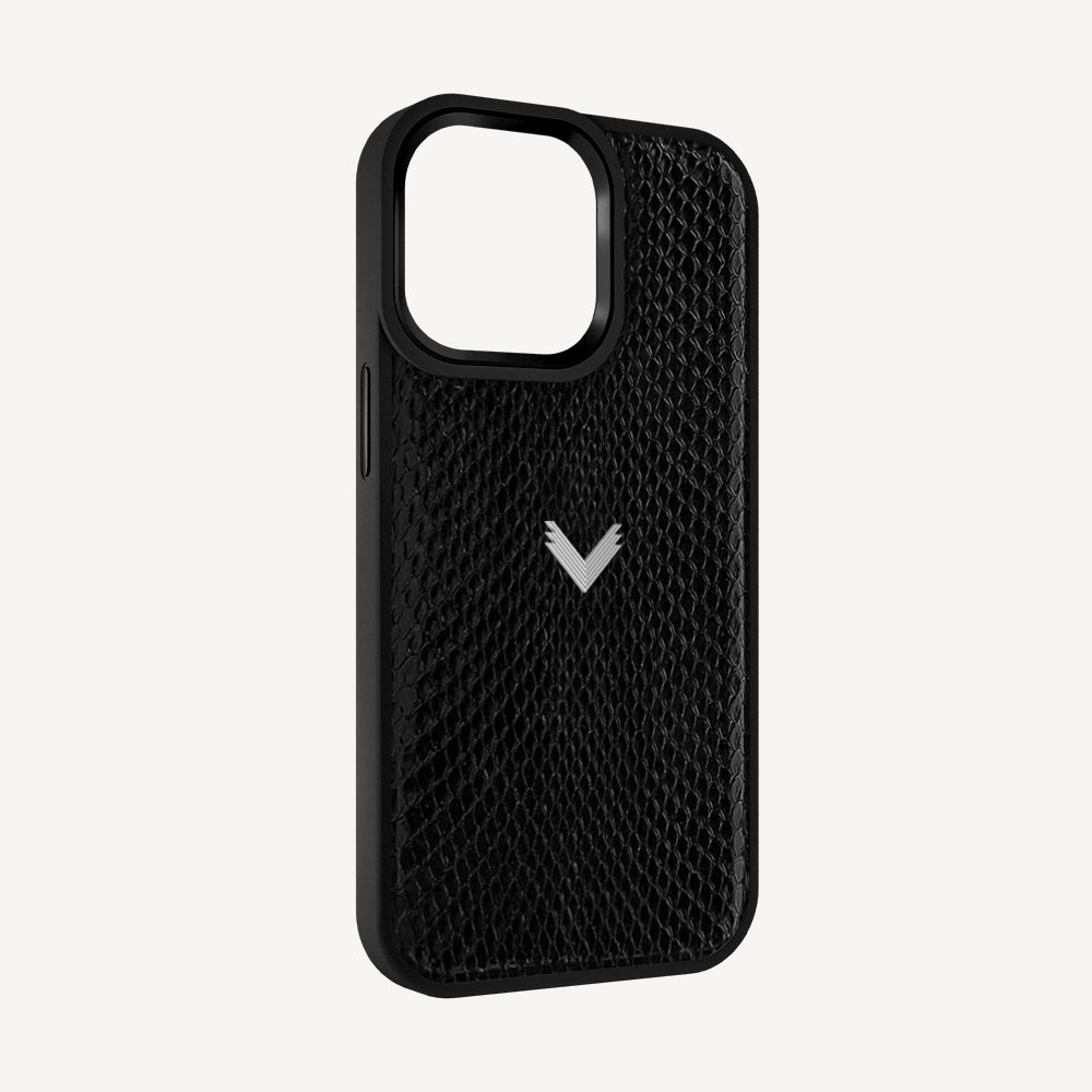 iPhone 15 Pro Phone Case, Python Leather