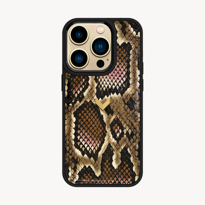 iPhone 14 Pro Phone Case, Python Leather