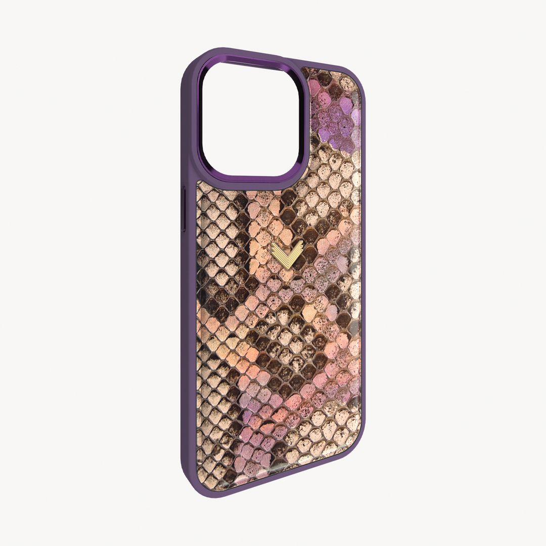 iPhone 14 Pro Phone Case, Python Leather