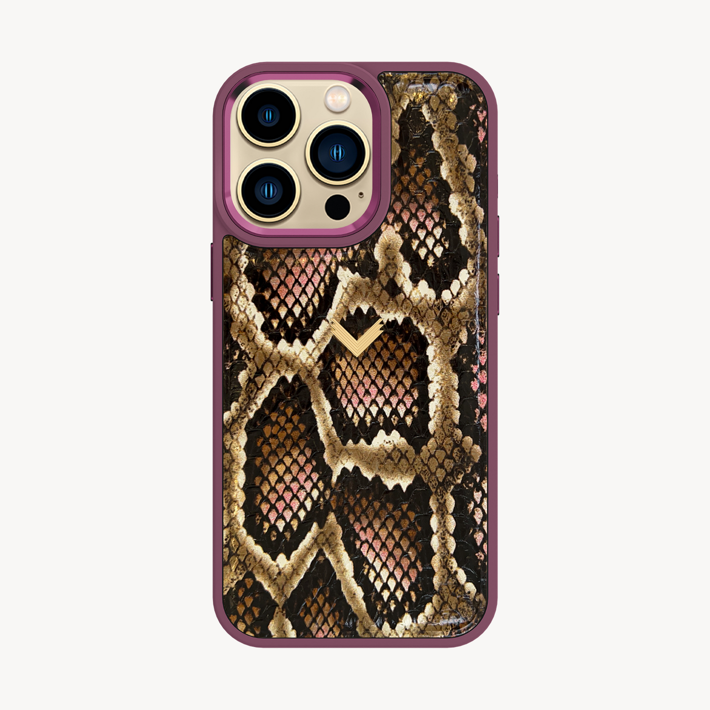 iPhone 14 Pro Phone Case, Python Leather