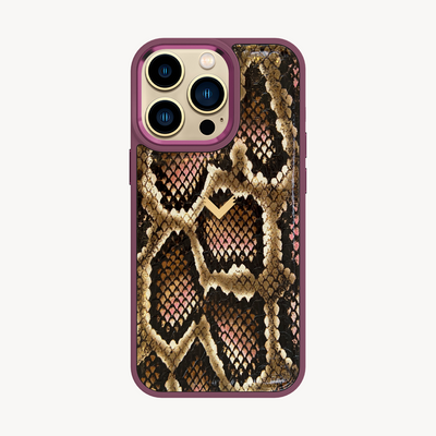 iPhone 14 Pro Phone Case, Python Leather