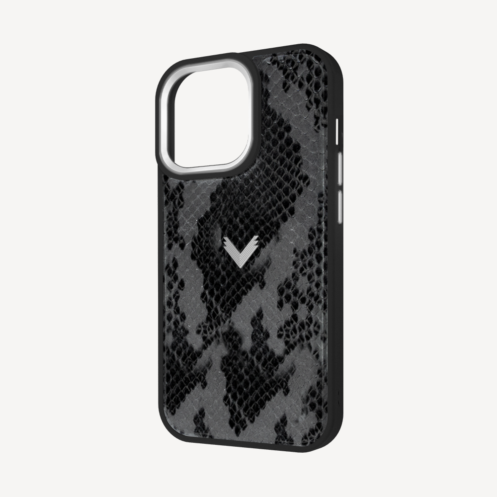 iPhone 14 Pro Phone Case, Python Leather