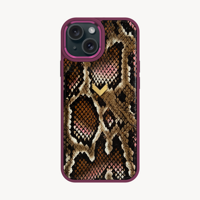 iPhone 15 Phone Case, Python Leather