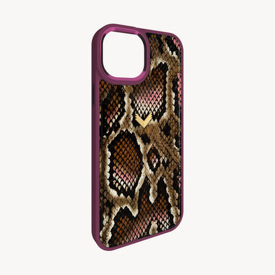 iPhone 15 Phone Case, Python Leather