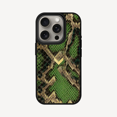 iPhone 15 Pro Phone Case, Python Leather