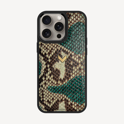 iPhone 15 Pro Phone Case, Python Leather