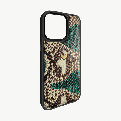 iPhone 15 Pro Phone Case, Python Leather