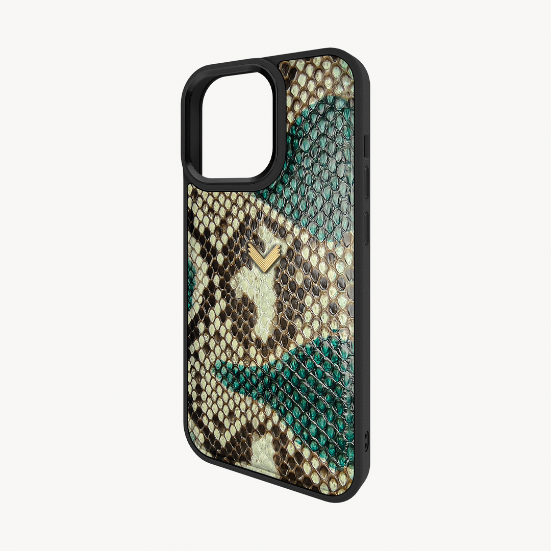 iPhone 15 Pro Phone Case, Python Leather