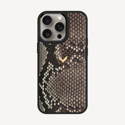 iPhone 15 Pro Phone Case, Python Leather