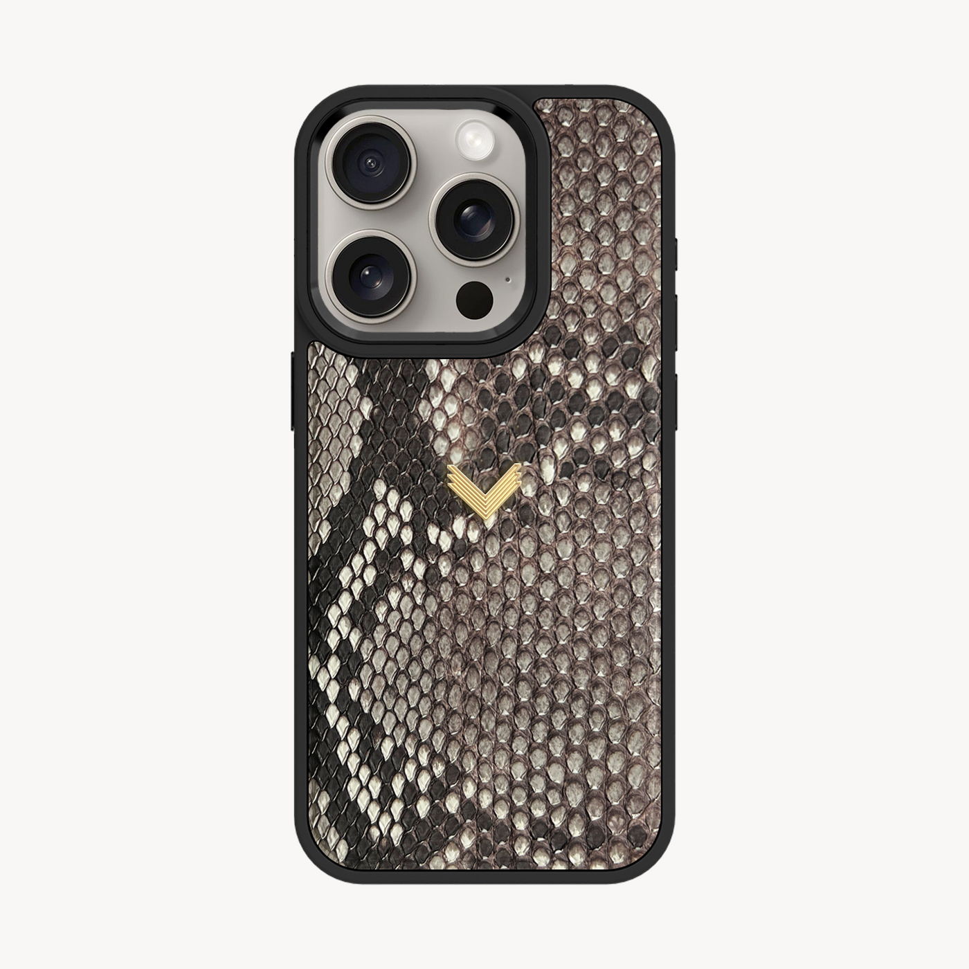 iPhone 15 Pro Phone Case, Python Leather