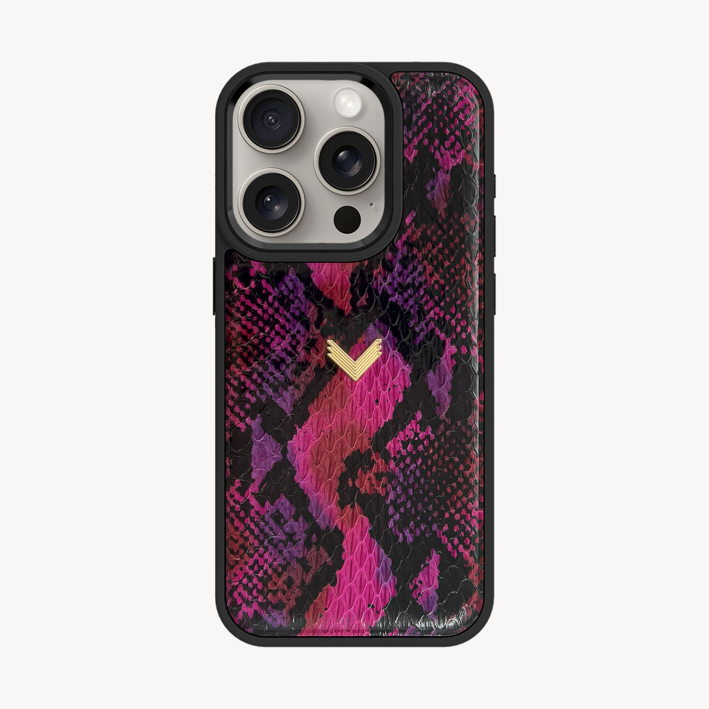 iPhone 15 Pro Phone Case, Python Leather