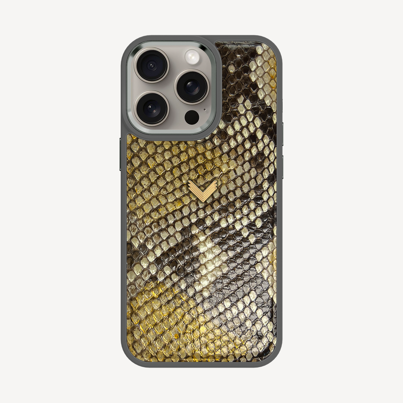 iPhone 15 Pro Phone Case, Python Leather
