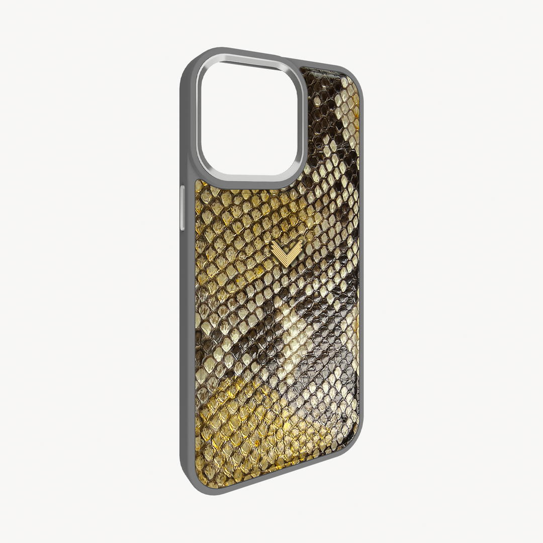 iPhone 15 Pro Phone Case, Python Leather