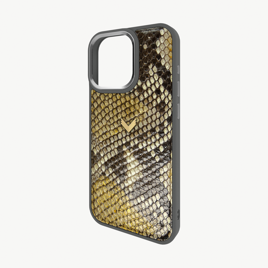iPhone 15 Pro Phone Case, Python Leather