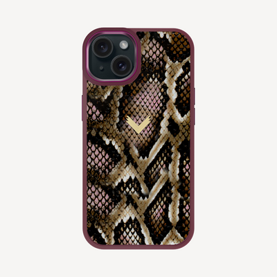 iPhone 15 Plus Phone Case, Python Leather