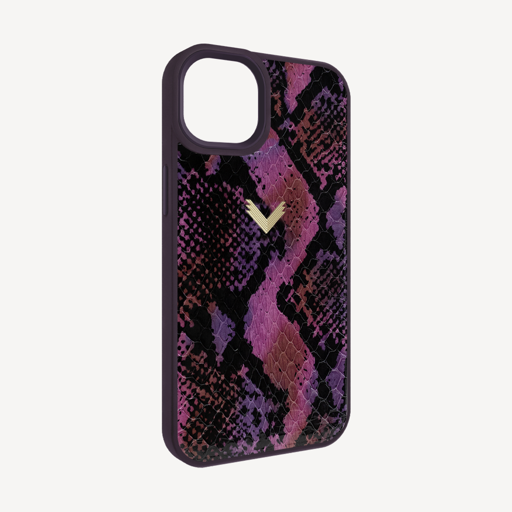 iPhone 15 Phone Case, Python Leather