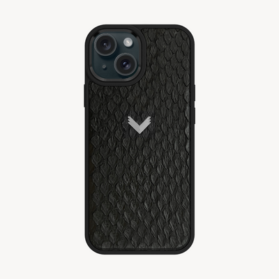 iPhone 15 Plus Phone Case, Python Leather