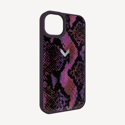 iPhone 15 Phone Case, Python Leather