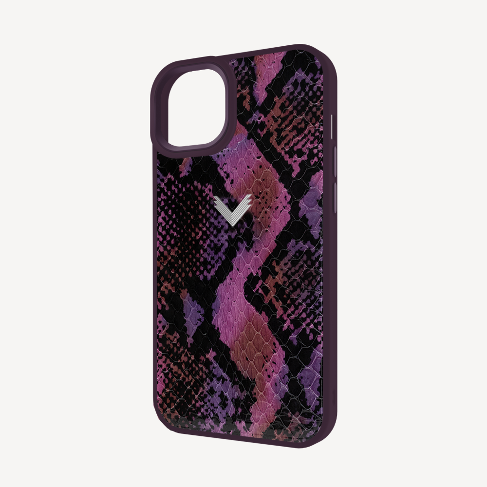 iPhone 15 Phone Case, Python Leather