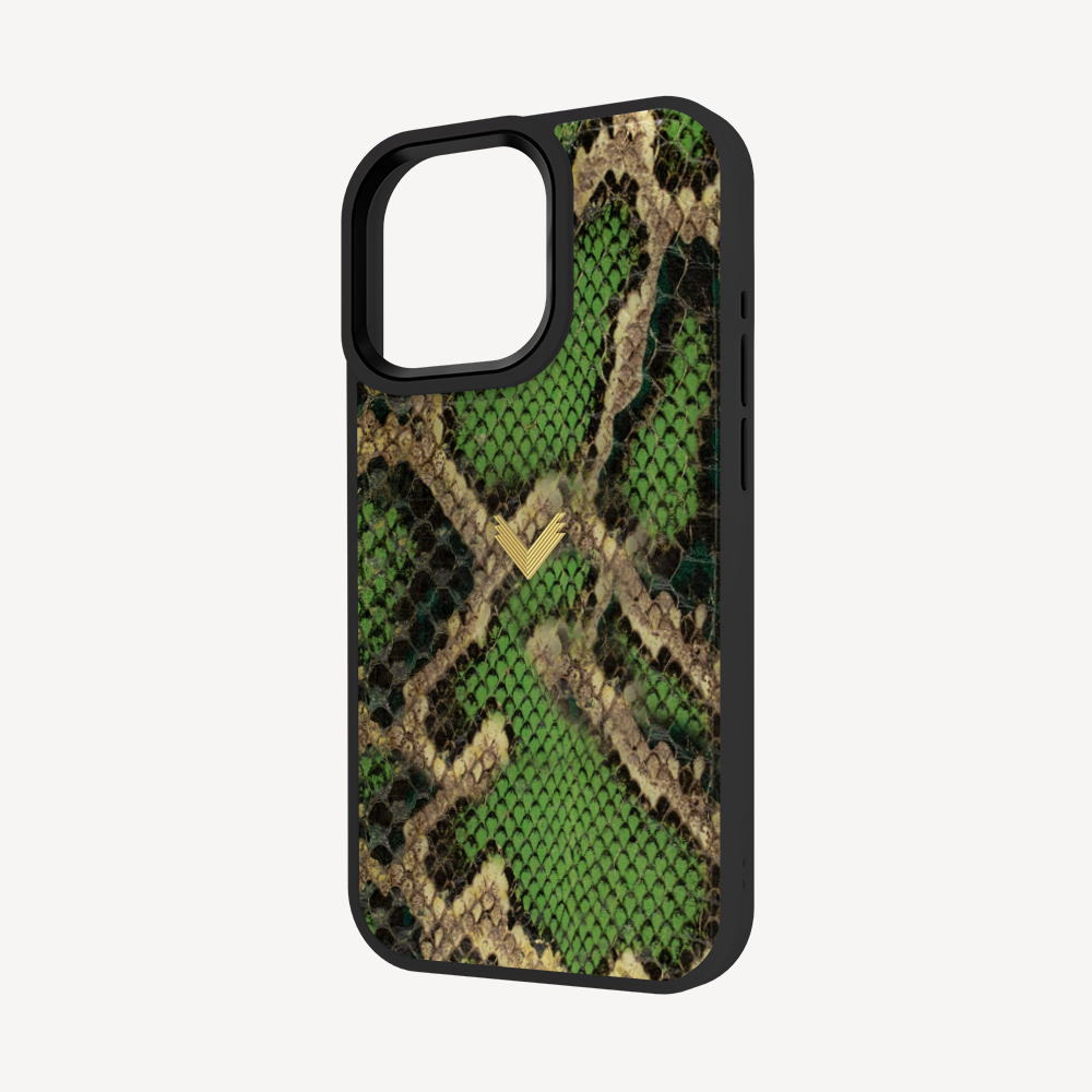 iPhone 15 Pro Phone Case, Python Leather