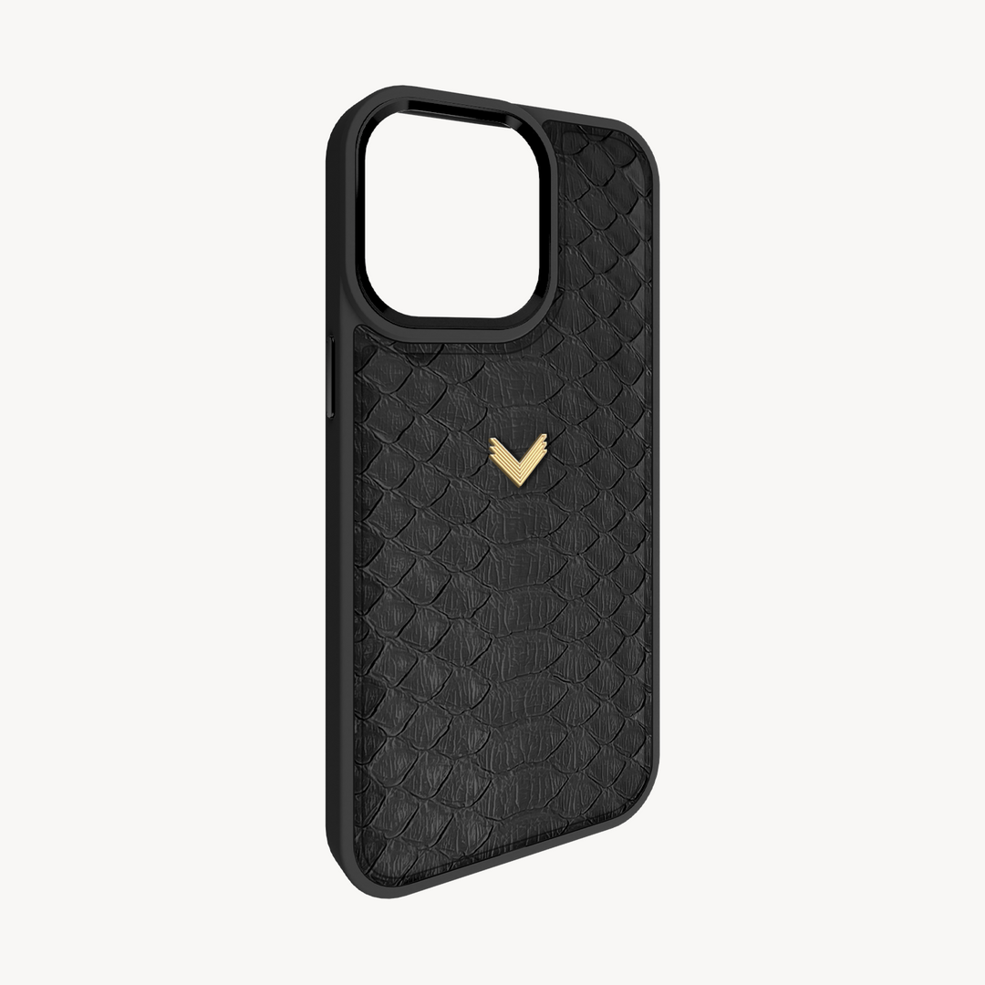 iPhone 15 Pro Phone Case, Python Leather