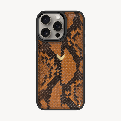 iPhone 15 Pro Phone Case, Python Leather